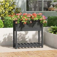 Detailed information about the product Planter With Shelf Grey 82.5x34.5x81 Cm Solid Wood Pine.