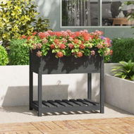 Detailed information about the product Planter With Shelf Grey 82.5x54x81 Cm Solid Wood Pine.