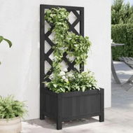 Detailed information about the product Planter with Trellis Black Solid Wood Fir