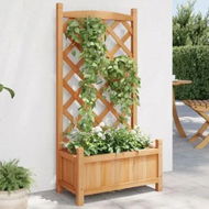 Detailed information about the product Planter with Trellis Brown Solid Wood Fir