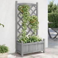 Detailed information about the product Planter with Trellis Grey Solid Wood Fir