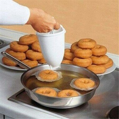 Plastic Doughnut Machine Mold Pastry Making Bakeware DIY Baking Tool (1 PC White)