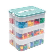 Detailed information about the product Plastic Storage Organizer for Lego Box Kids Child Toy Stackable Containers with Lids Bins 3 Layers Adjustable Compartments Building Blocks Chest Case