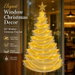 Pleated Cloth Christmas Tree Window Decoration Set 130 x 80 cm With LED String Lights Pearl Garland Silver Baubles And Suction Cup Hooks Color Yellow. Available at Crazy Sales for $24.99