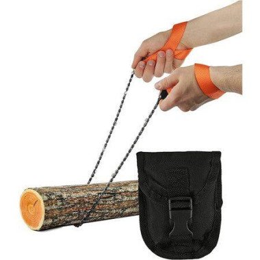 Pocket Chainsaw - Razor Sharp Portable Hand Saw Survival Kit WWth Black Holster For Camping Hunting Hiking