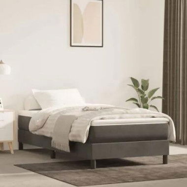 Pocket Spring Bed Mattress Dark Grey 107x203x20 cm Super Single Velvet