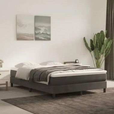 Pocket Spring Bed Mattress Dark Grey 137x190x20 cm Double Velvet