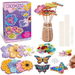Poke in Art Flower Bouquet Craft Kit DIY Creative Activity 8 Flowers 2 Butterflies Wooden Vase Mess-Free Kids Arts and Crafts Birthday Gifts. Available at Crazy Sales for $24.99