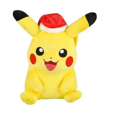 Pokemon 30cm Christmas Pikachu Plush with Santa Hat Accessory Quality Soft Stuffed Animal Toy