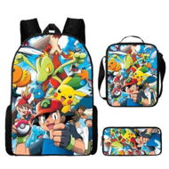 Detailed information about the product Pokemon Schoolbag Cartoon Cute Pikachu Primary School Student Backpack + Shoulder Bag + Pencil Case.