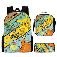 Detailed information about the product Pokemon Schoolbag Cartoon Cute Pikachu Primary School Student Backpack + Shoulder Bag + Pencil Case.