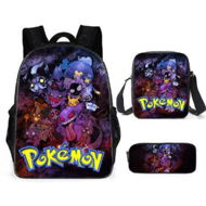 Detailed information about the product Pokemon Schoolbag Cartoon Cute Pikachu Primary School Student Backpack+Shoulder Bag+Pencil Case