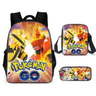 Detailed information about the product Pokemon Schoolbag Cartoon Cute Pikachu Primary School Student Backpack+Shoulder Bag+Pencil Case