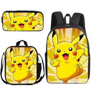 Detailed information about the product Pokemon Schoolbag Cartoon Cute Pikachu Primary School Student Backpack+Shoulder Bag+Pencil Case