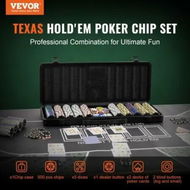 Detailed information about the product Poker Chip Set 500-Piece Poker Set Complete Poker Playing Game Set with Carrying Case Heavyweight 14 Gram Casino Clay Chips Cards Buttons and Dices