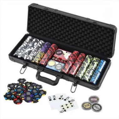 Poker Chip Set 500PC 14g Chips Casino Gambling Party Game Dice Cards