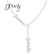Detailed information about the product Poly Design Your Own S925 Sterling Silver Personalized Double 2 Names Necklace Adjustable 16