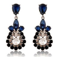 Detailed information about the product Poly Shiny Gem Oval Drop Pierced Earrings