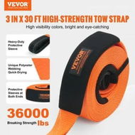 Detailed information about the product Polyester Heavy Duty Tow Strap Recovery Kit 76.2mmx9.1m (MBS-16329kg) Winch Strap Triple Reinforced Loop Snatch Strap + 50.8mm Shackle Hitch Receiver