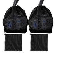 Detailed information about the product Pond Pump Mesh Bag 2-Pack Pump Barrier Bag With Drawstring Black Pool Bags For Pond Bio Filters Aquarium Filtration