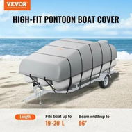 Detailed information about the product Pontoon Boat Cover 800D Waterproof Trailerable 19-20 ft with Storage Bag