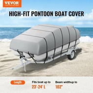 Detailed information about the product Pontoon Boat Cover 800D Waterproof Trailerable 23-24 ft with Storage Bag