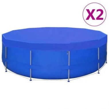 Pool Covers 2 pcs PE Round 460 cm 90 g/mÂ²