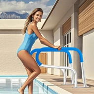 Detailed information about the product Pool Handrail 32 x 23 inch Stainless Steel with Base Plate for Spas