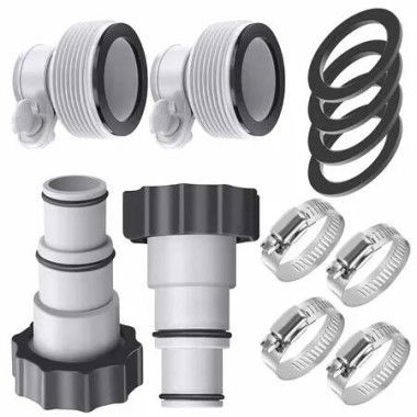 Pool Hose Adapter 4 PCS 2 Types Conversion Connector 1.5In 1.25In Replacement Accessories Compatible Intex Threaded Filter Pump Maintenance Essentials