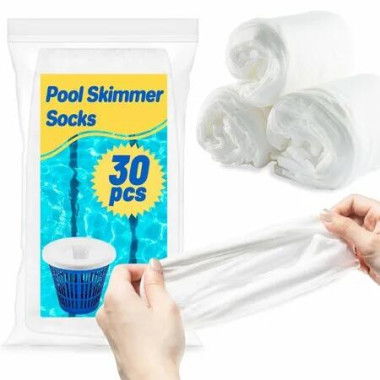 Pool Skimmer Socks Filter - 30PCS Pool Socks Skimmer Cleaning Filter Cleans Debris,Leaves for In-Ground,Above Ground Pools