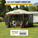 Pop-up Camping Gazebo Camping Canopy Shelter 6 Sided 10' x 10' Sun Shade. Available at Crazy Sales for $479.95