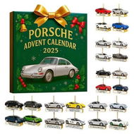 Detailed information about the product Porsche Car Advent Calendars 2025, 2D Acrylic Porsche Car Ornaments For Christmas Tree, 24 Days Of Christmas Advent Calendars For Porsche Car Lovers