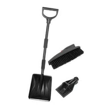Portable 3 in 1 Car Snow Shovel Set Stainless Steel with Rotating Brush For Car,Trucks,Camping, Backyard