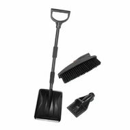 Detailed information about the product Portable 3 in 1 Car Snow Shovel Set Stainless Steel with Rotating Brush For Car,Trucks,Camping, Backyard