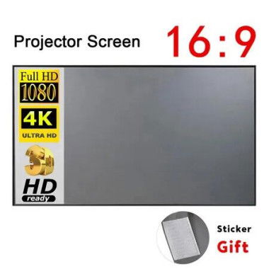Portable 4K Projector Screen Simple Curtain Anti-Light 80 Inches Projection Screens For Home Outdoor Office Projector