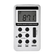 Detailed information about the product Portable AM FM Pocket Radio with Digital Tuning LCD Display, Rechargeable Mini Radio with Earphone for Walking Jogging (Silver)