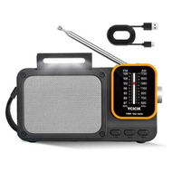 Detailed information about the product Portable AM/FM Radio with Bluetooth, Rechargeable Battery, Reading Lamp, Dual Power Supply, Pointer Tuner, Headphone Jack for Home, Black