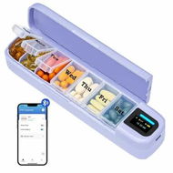 Detailed information about the product Portable Automatic Pill Dispenser,Smart 7 Day Pill Organizer with Alarm And APP,Weekly Travel Pill Case,For Medicines,Supplements and Vitamins Purple
