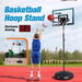 Portable Basketball Hoop Stand System 1.2-1.7m Adjustable Height LED Scoreboard Backboard Basket Ball Goal Ring Rim Net Outdoor Sports Game Play Set. Available at Crazy Sales for $149.95