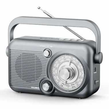 Portable Bluetooth AM FM Radio Vintage Shortwave with Rechargeable Battery USB TF Card for MP3,Stereo Earphone Output