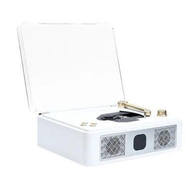 Portable CD Player Desktop CD Players for Home Built-in Speakers Rechargeable Headphone Jack AUX-in Vintage CD Players White