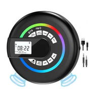 Detailed information about the product Portable CD Player with Speaker Bluetooth, Rechargeable Lightweight Anti-Skip Protection Repeat Headphones AUX/USB LCD Display RGB Light (Black)