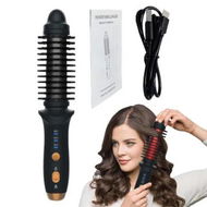 Detailed information about the product Portable Cordless Curling Iron Brush 3 Temp Settings Automatic Hair Straightener Anti-Scald Rechargeable Hair Brush for Travel Color Black