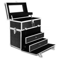 Detailed information about the product Portable Cosmetic Beauty Make Up Carry Case Box - Crocodile Black