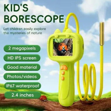 Portable Digital Borescope Endoscope 2MP Camera 8LED Light HD Video 8.5mm Inspection Snake Camera Outdoor Explore Kit for Boys Grils