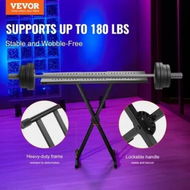 Detailed information about the product Portable DJ Table with Double-X Braced Keyboard Stand Adjustable Height (82-109.5) x 46.5cm