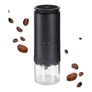 Portable Electric Coffee Grinder,Cordless for Traveling Camping Office,Adjustable Grind Settings,Black