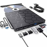 Detailed information about the product Portable External CD DVD Drive USB 3.0 7-in-1 CD DVD-ROM RW Burner Player for Laptop Desktop Mac Windows Linux