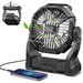 Portable Fan Battery Powered Fan Rechargeable 270 Degree Pivot Battery Operated Camping Fans with LED Light Hook Outdoor Tent Fan with 4 Speeds(Black). Available at Crazy Sales for $34.99