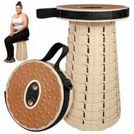 Detailed information about the product Portable Folding Stool with Soft Cushion Telescopic Adjustable,Rubber Top Heavy Duty 200kg Load Capacity Camping Fishing Hiking Chair